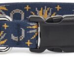 Collar De Perro Teva 25mm Sol Y Luna Insignia Azul