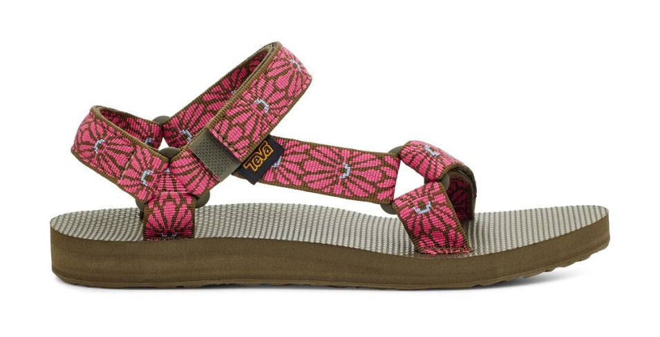 Telar De Flores Universal Teva Original Oliva Oscuro Fucsia - Imagen 1